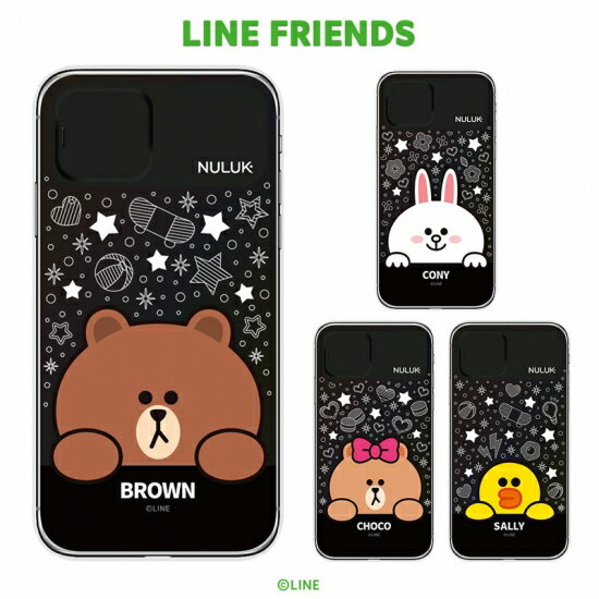 Rakuten - LINE FRIENDS iPhone 11 6.1インチ LIGHT UP CASE スター 光をライティングシートの柄から投影させて光らせるケース