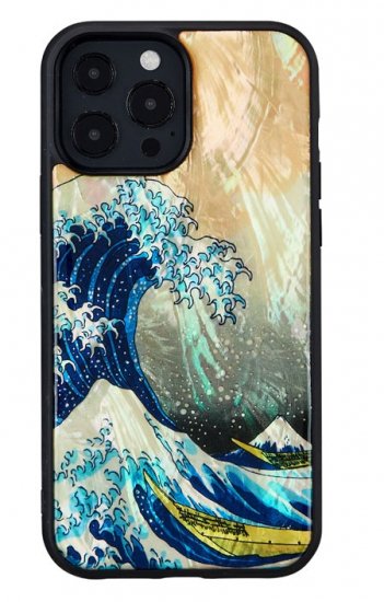 Rakuten - 国内正規品 ikins アイキンス iPhone 13 Pro 天然貝ケース 神奈川沖浪裏 葛飾北斎の日本名画と天然の貝の光沢を組み合わせた美しいケース I21067i13P