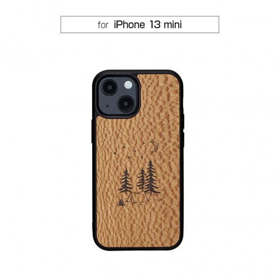 マンアンドウッド スマホケース メンズ 国内正規品 Man＆Wood iPhone 13 mini 天然木ケース camp 木の素材から作られたナチュラルでおしゃれなケース I21211i13MN