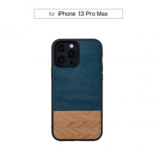 マンアンドウッド スマホケース メンズ 国内正規品 Man＆Wood iPhone 13 Pro Max 天然木ケース Denim 木の素材から作られたナチュラルでおしゃれなケース I21247i13PM
