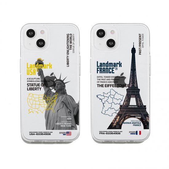 Rakuten - 国内正規品 Dparks ディーパークス iPhone 13 Pro ソフトクリアケース LANDMARK 透明TPUケースに可愛いイラストが入ったケース DS21183i13P DS21184i13P
