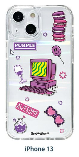 Rakuten - 国内正規品 BOOGIE WOOGIE iPhone 13 オーロラケース Purple 角度によって表情が変わるオーロラクリアケース BW22004i13PL