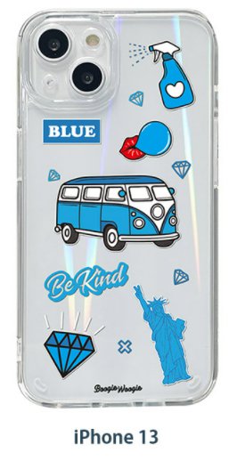 Rakuten - 国内正規品 BOOGIE WOOGIE iPhone 13 オーロラケース Blue 角度によって表情が変わるオーロラクリアケース BW22003i13BL