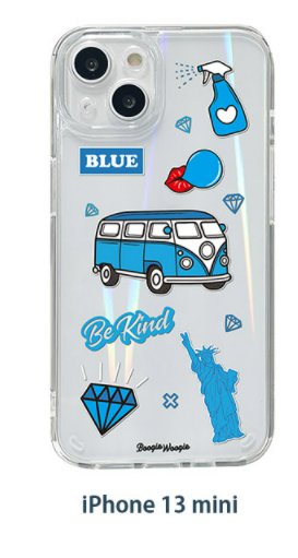 Rakuten - 国内正規品 BOOGIE WOOGIE iPhone 13 mini オーロラケース Blue 角度によって表情が変わるオーロラクリアケース BW21995i13MNBL