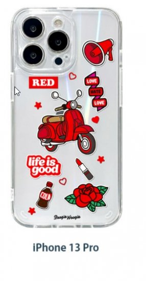 Rakuten - 国内正規品 BOOGIE WOOGIE iPhone 13 Pro オーロラケース Red 角度によって表情が変わるオーロラクリアケース BW22008i13PRD