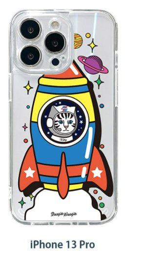 Rakuten - 国内正規品 BOOGIE WOOGIE ブギウギ iPhone 13 Pro オーロラケース Kitty Rocket 角度によって表情が変わるオーロラクリアケース BW22007i13P