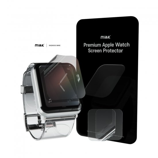 国内正規品 miak セルフヒーリング 液晶保護フィルム for Apple Watch 2枚入り 45mm/41mm/44mm/40mm MA22174AW MA22176AW