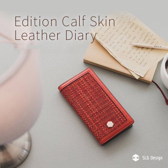 得価高評価 国内正規品 Edition Calf Skin Leather Diary ベルギー製ファブリックと牛革のコンビ SD22130i13PWH SD22131i13POR SD22132i13PRD SD22134i13PB：MSQUALL SLG Design iPhone 13 Pro エスエルジーデザイン 手帳型 限定SALE低価