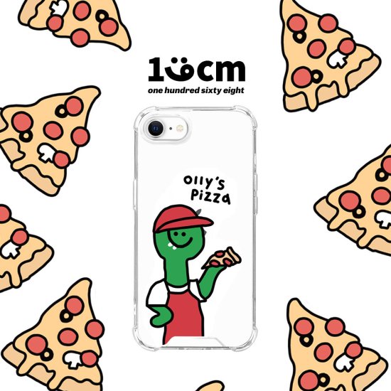 Rakuten - 国内正規品 168cm iPhone 8/7/SE 第2.3世代 ハイブリッドクリアケース OllyS pizza イラストが個性的でユニークなケース 16822708iSE3