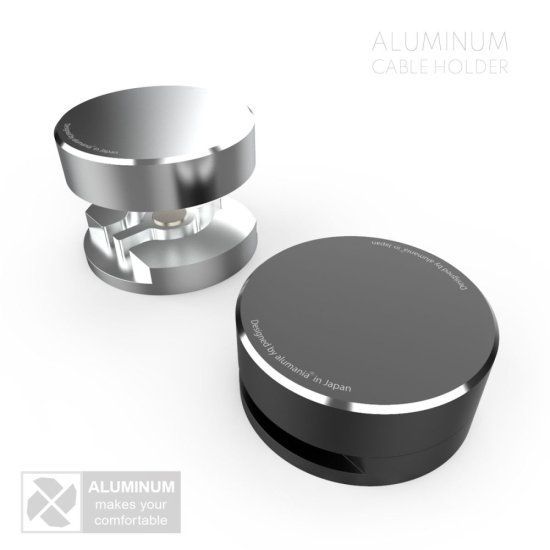alumania アルマニア CABLE HOLDER by aluminum Billet ケーブルホルダー アルミの無垢材から削り出し