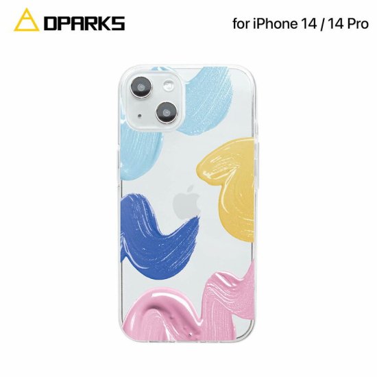 Rakuten - 国内正規品 Dparks ディーパークス iPhone 14 / iPhone 14 Pro ソフトクリアケース Paints 透明TPUケースに可愛いイラストが入ったケース