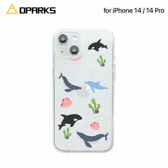 Rakuten - 国内正規品 Dparks ディーパークス iPhone 14 / iPhone 14 Pro ソフトクリアケース オーシャン 透明TPUケースに可愛いイラストが入ったケース