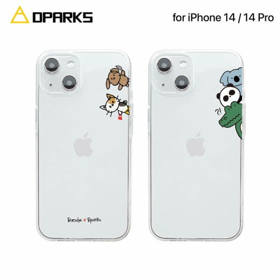 Rakuten - 国内正規品 Dparks ディーパークス iPhone 14 / iPhone 14 Pro ソフトクリアケース おでかけとのぞき 透明TPUケースに可愛いイラストが入ったケース