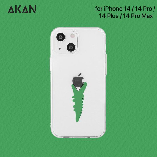 Rakuten - 国内正規品 AKAN エイカン iPhone 14 Plus / iPhone 14 Pro Max ソフトクリアケース モグモグ ワニ 透明TPUケースに可愛いイラスト