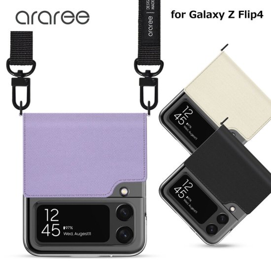 Rakuten - 国内正規品 araree Galaxy Z Flip4 Canvas Diary SAMSUNG公式 キャンバス素材 肩掛けできるショルダーストラップ