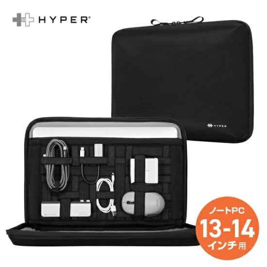 国内正規品 Hyper ハイパー HyperShield Stash＆Go Sleeve ノートPCケース 13-14インチ用 防水コーティングされた高耐水性