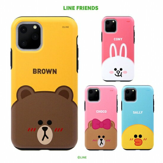 Rakuten - LINE FRIENDS iPhone 11 6.1インチ DUAL GUALD Full Face TPUとポリカーボネートの二重構造背面ケース KCJ-DFX001 KCJ-DFX002 KCJ-DFX003 KCJ-DFX004