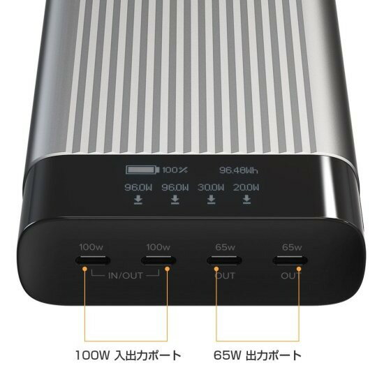 国内正規品 Hyper ハイパー HyperJuice 245W バッテリーパック 27,000mAh 大容量 100W入出力 機内持ち込み可 Type C HYPER++ モバイルバッテリー