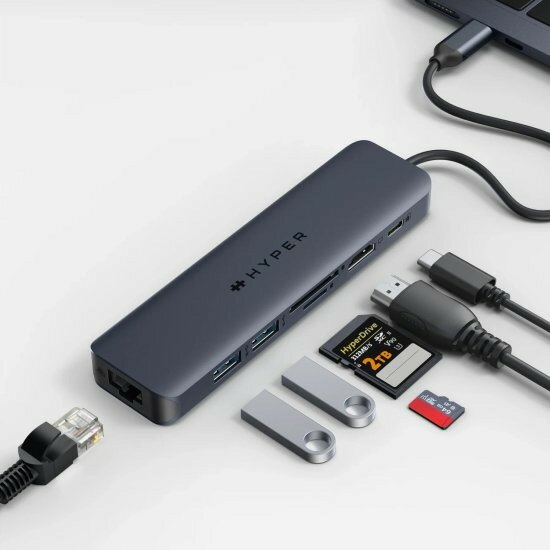 国内正規品 Hyper ハイパー HyperDrive Next 7 Port USB-C ハブ 10Gbps USB 3.2 100Wのパススルー充電