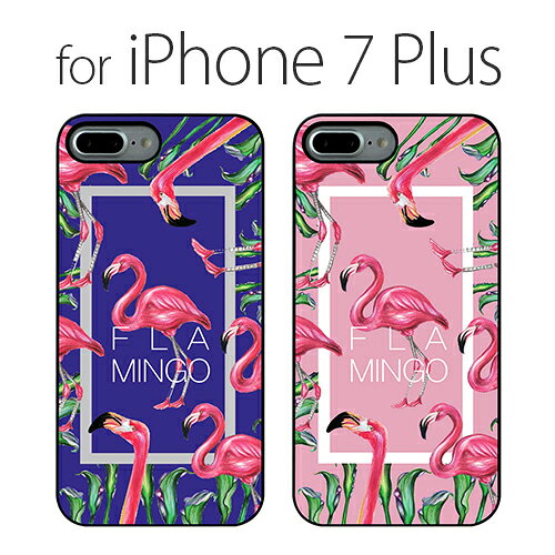＜Dparks＞【iPhone 8 Plus/ 7 Plus 5.5インチ】 ブラックケース FLAMINGO SQUARE フラミンゴスクエア ウレタンコーティングのグリップ感 DS9093i7P