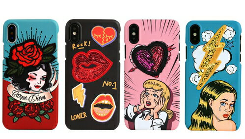 Rakuten - ＜Design Skin（デザインスキン）＞【iPhone X/XS 5.8インチ】 GRAFT WAPPEN ポップなイラストに立体的なワッペンが付いたおしゃれな背面ケース DSK13416iX