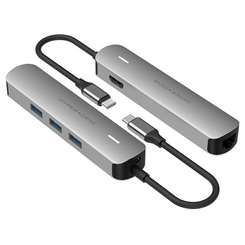 HyperDrive 【6in1 USB-C Hub】 6in1多機能USB-Cハブ HDMI変換アダプター HD出力 USB 3.0 USB-C HYPER++ ハブ HP15582