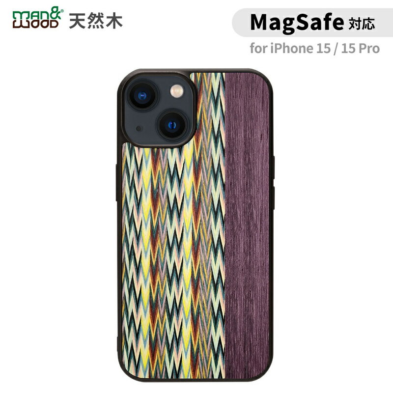 Rakuten - 国内正規品 Man&Wood iphone 15ケース iPhone 15 Proケース MagSafe対応 天然木ケース Viola Check 木製 スマホケース
