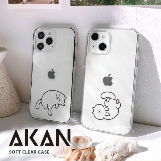 Rakuten - 国内正規品 AKAN エイカン iphone 16ケース iPhone 16 Proケース ソフト クリアケース 猫ちゃんは 透明カバー