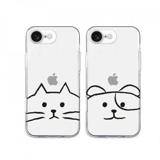 Rakuten - 国内正規品 AKAN iPhone 16e/17eケース MYPETネコ イヌ ソフト クリアケース透明カバー エイカン 変色しにくいUVプリント