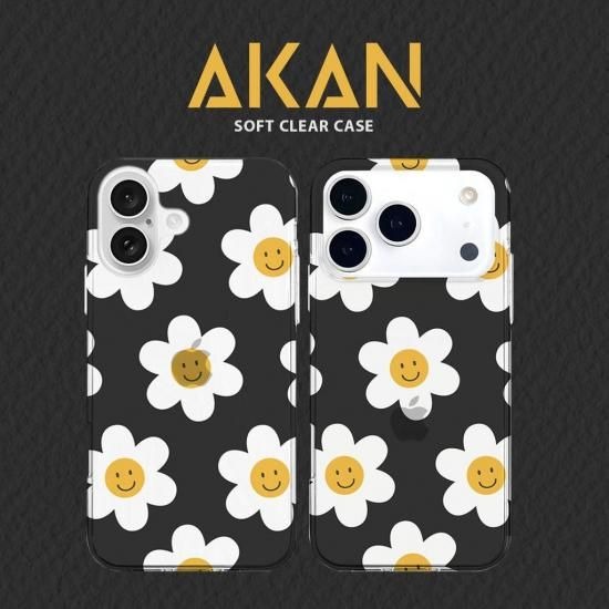Rakuten - 国内正規品 AKAN iPhone 17 iPhone 17 Pro エッグスマイル・デイジー クリアケース 透明カバー エイカン 変色しにくいUVプリント