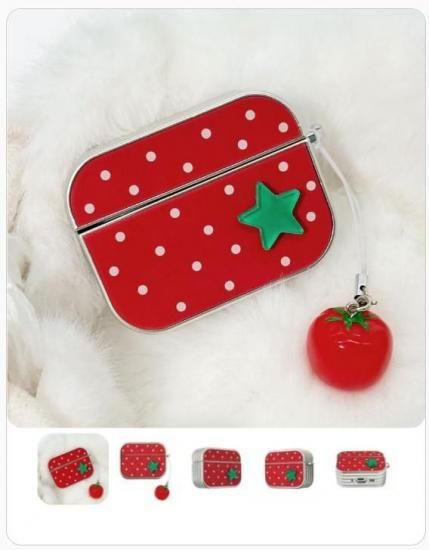 Rakuten - 国内正規品 Nineteenfriday AirPods Pro 3 ケース ぷっくりトマトチャーム付きケース エアーポッズプロ3 トマトモチーフ ナインティーンフライデー