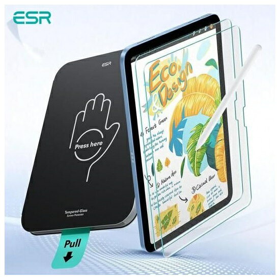 国内正規品 ESR UltraFit ペーパーテクスチャー液晶保護フィルム 2枚入り for iPad Air 11インチ / iPad (A16)