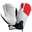 21-22 日本生産TAUBERT(トーバート) スキーグローブ フィンガー3+i ライトグレー/レッド Made in JAPAN