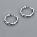 メンズピアス フープピアス シンプル 両耳セット リングピアス 丸型 メンズアクセサリー 1ペア ねじれデザイン 内径12mm