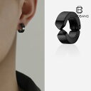 メンズピアス 片耳用 痛くない メンズイヤーカフ ノンホール ブラックリング フェイクピアス ステンレス メンズアクセサリー 穴ナシ ラウンド型 メンズイヤリン...
