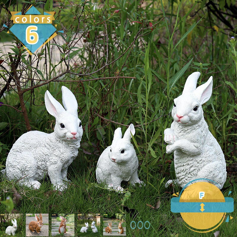 オーナメント ガーデニング置物 アウトドア リアルな兎 うさぎ オブジェ かわいい 2匹セット 可愛い雑貨 庭の置物 ガーデニンググッズ ガーデニング雑貨 園芸装飾 いい雰囲気出す 生き生き 本物そっくり ウサギ 置物ガーデンオブジェ mssk-online