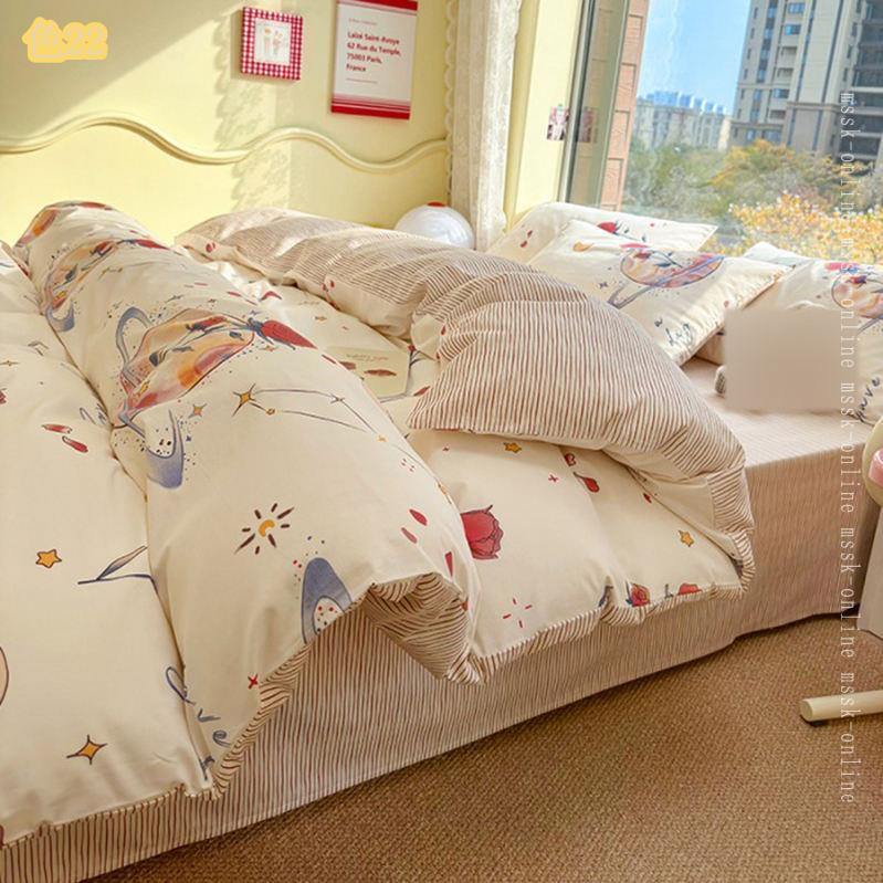 1000円OFFクーポン 布団カバー 柄 セット シングル セミダブル 3点セット 4点セット 花柄 寝具 北欧 葉柄 フラットシーツ 寝具 ダブル 通気性 速乾タイプ 肌に優しい 掛布団カバー ボックスシーツ 枕カバー 柔らか 洋式 プレゼント オールシーズン mssk-online [2]