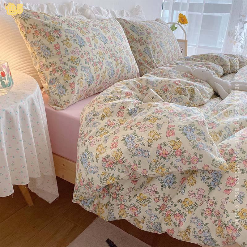 1000円OFFクーポン 掛け布団カバー 4点セット 3点セット フラットシーツ 布団カバーセット 姫系風 掛ふとんカバー 花柄 敷き布団カバー フラワー 寝具カバーセット ふとんカバー シーツセット ボックスシーツ 布団用 マットレスカバー mssk-online [2]