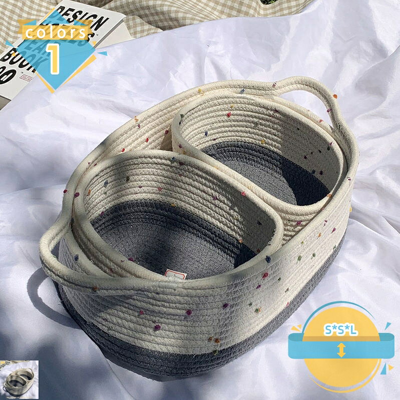 Straw Bags - 500円OFFクーポン 可愛い収納かご 小容量バスケット 折り畳み式 3個セット コットンロープ収納かご 果物収納 小物入れ 雑貨収納 おもちゃ収納 室内用 家庭用 日本風 北欧 カゴ 編み込み 積み重ね 玄関収納 卓上収納 トイレ収納 洗面台下収納 mssk-online
