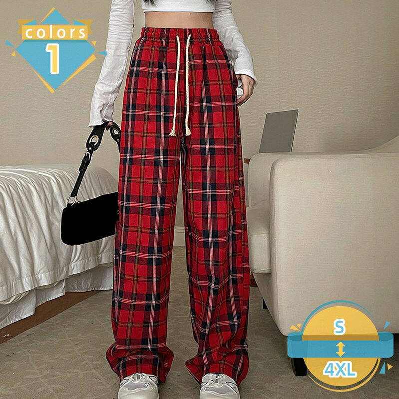 500円OFFクーポン ワイドパンツ レディース イージーパンツ リラックスパンツ ウエストゴム パンツ ゆったり ボトムス ロングパンツ 大きめ リラックス 春服 ダンス衣装 ストリート レディースファッション チェック柄 ガウチョパンツ mssk-online