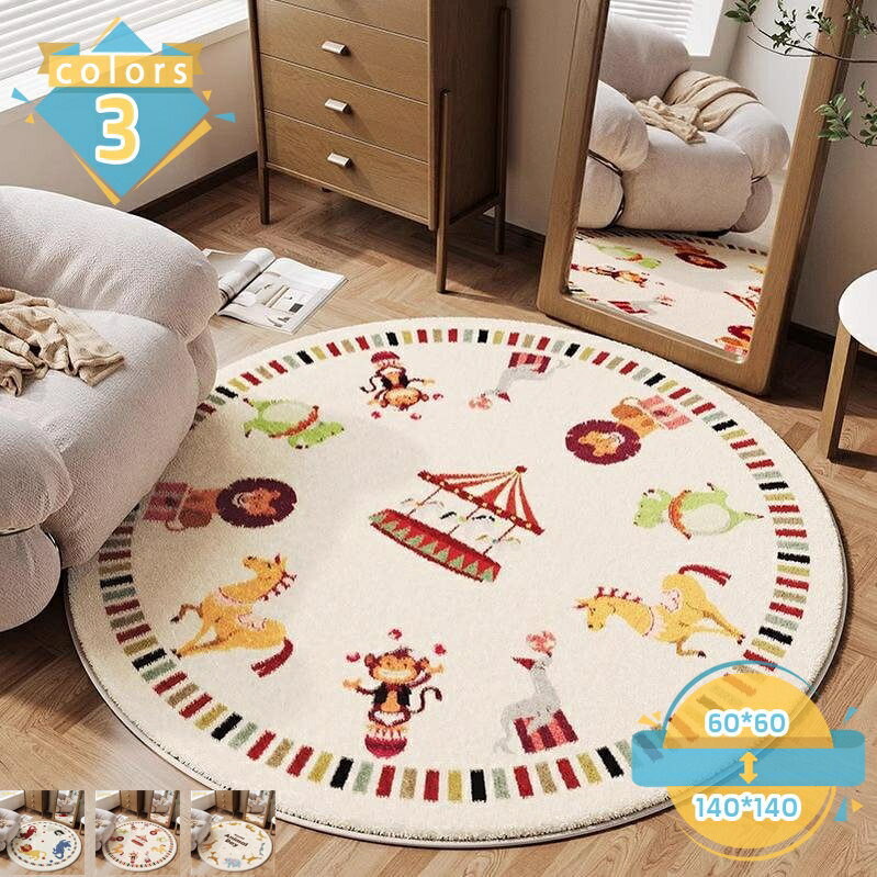 500円OFFクーポン ラグ カーペット 円形 ラグマット 滑り止め付 オールシーズン 丸形カーペット 冬用ラグ 無地 インテリア おしゃれ 耐摩耗性 可愛いラグ 女の子 姫系 かわいい ふわふわ 丸型 一人暮らし mssk-online