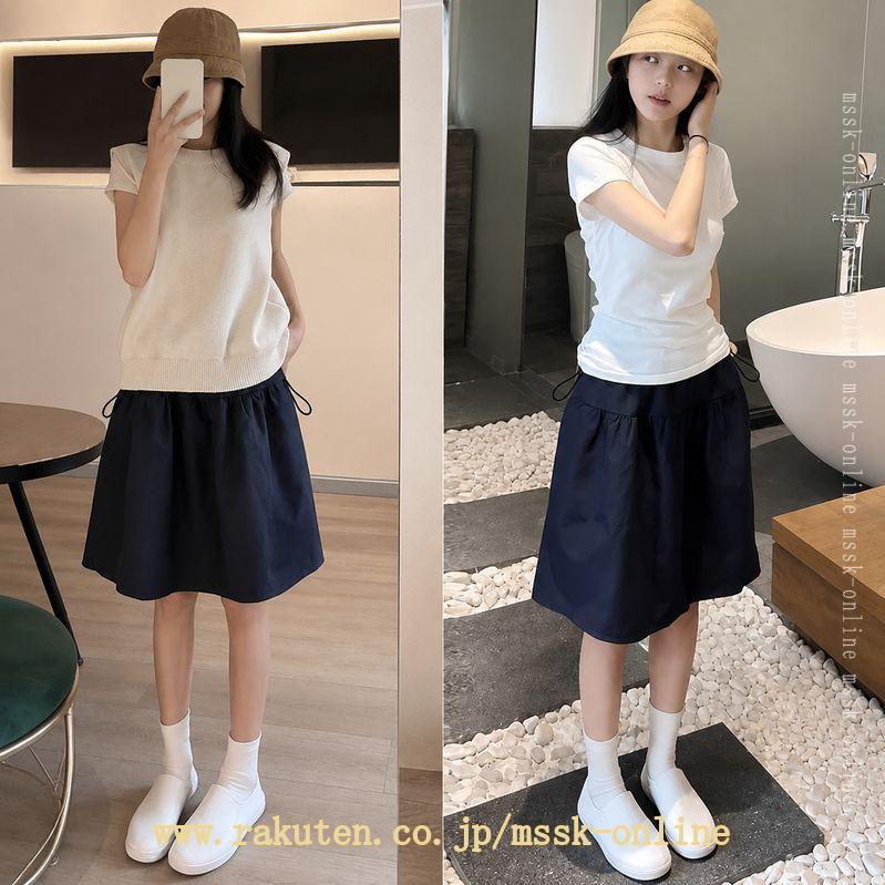 トラベア雑貨店の1700円OFFクーポン 妊婦服 マタニティスカート 着痩せ見え ボトムス ウエストゴム 調整可能 ミモレ丈 フレアスカート ゆったり 産前 産後 ルームウェア お出かけ 普段使い カジュアル シンプル 大きいサイズ mssk-online｜アングル3