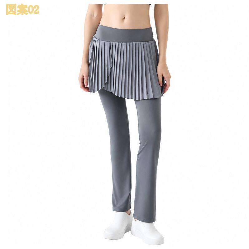 500円OFFクーポン ヨガパンツ レディース 体型カバー スカート付きパンツ 一体型 プリーツ レギンス付き レイヤード ロング スポーツウェア 運動着 フィットネス 部屋着 ゆったり mssk-online mssk-online-10049553 トラベア雑貨店 サンプル画像3