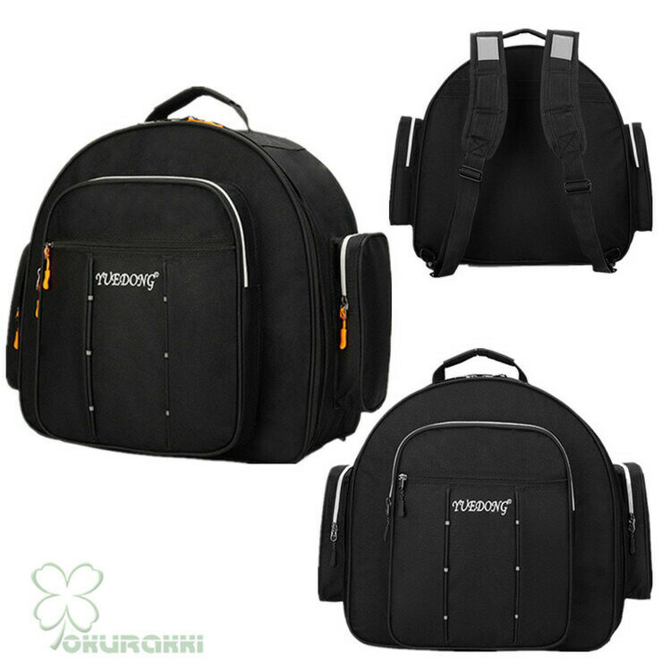 【商品特徴】 ◎ボディーに軽量かつ堅牢/リュックタイプスネアドラム用ケース。 ◎楽譜などの小物を収納できますポケットを標準装備 ◎保護能力の高いクッションを採用し、大切な機材を運搬時のダメージから守るスネアドラムケース ◎楽器に合わせてぴったりホールドで安心な持ち運びが可能。 【商品スペック】 ●外装生地/防水性600Dオックスフォード ●外寸（約）直径42cm××厚さ20(cm) ●ショルダーストラップ2本付属 ※画像はイメージです。楽器本体は付属しておりません。