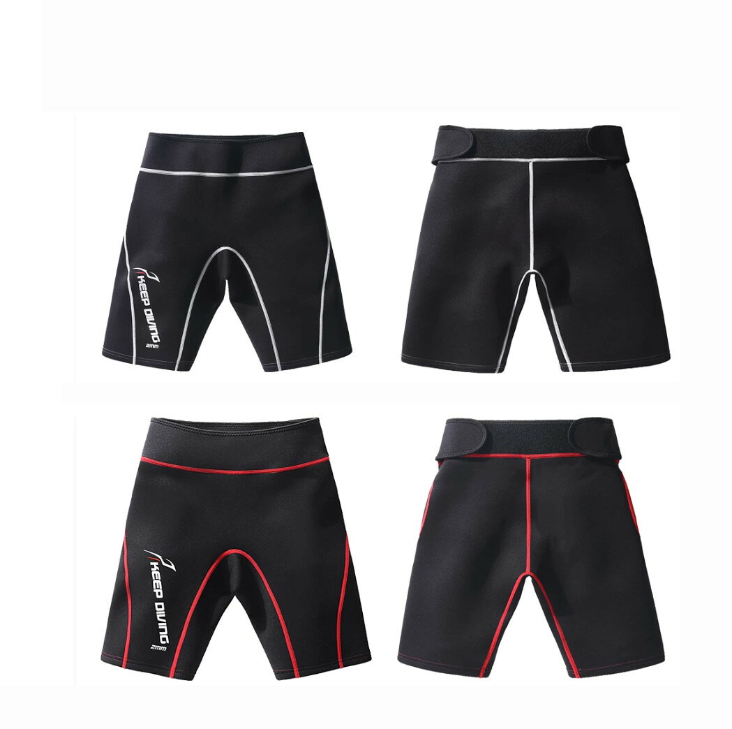 [商品仕様] ・ブランド：KEEP DIVING ・商品名：2MM保温ダイビングショーツ ・型番：WS-751 ・素材：2mmクロロプレンゴム＋ナイロン ・サイズ：S / M / L / XL ・カラー：白ステッチ 赤ステッチ ・用途：ダイビング、サーフィン、スイミング、シュノーケリングなど ・機能：日焼け防止、保温 [商品の特徴] ◎2mm厚素材で保温性と動きやすさを両立 ◎マジックテープ仕様でウエスト調整がしやすい ◎四針六糸縫製で丈夫で耐久性に優れる ◎ひび割れしにくく、肌当たりがやさしい ◎ダイビングやマリンレジャーに使いやすいショートパンツタイプ