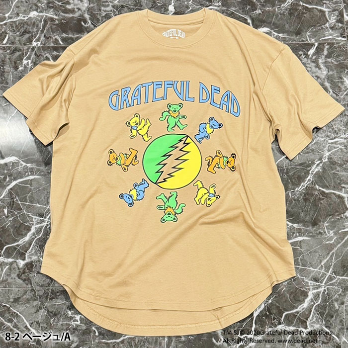 【送料無料】GRATEFULDEAD オーバーサイズTシャツ メンズ 半袖 ティーシャツ キャラクター グレイトフルデッド クルーネック バックプリント ゆるシルエット ビッグシルエット 大きめ ゆったり 裾ラウンド カジュアル アメカジ ロック ストリート M L XL 「GF24-100」