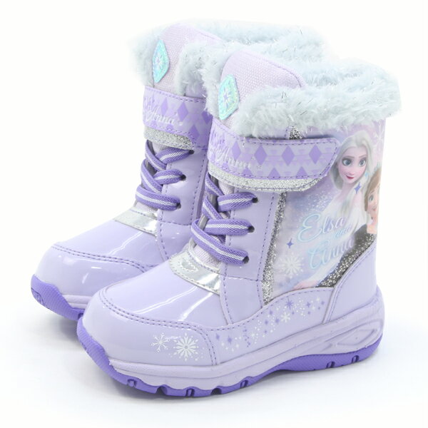 【アナ雪】 ディズニー アナと雪の女王2 DN WC041E パープル ホワイト /サックス ベビー キッズ 冬用 スノーブーツ キャラクター 防寒 防水 防滑 マジック かわいい 15.0-18.0cm Disney MoonStar