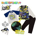 P10倍☆スプラトゥーン3 光るパジャマ 長袖 半袖Tシャツ 男の子 キッズ ジュニア トップス2枚組 120cm 130cm 140cm 2トップス 子供服 春夏秋 上下セット おしゃれ 子供服 男児 バンダイ BANDAI 小学生 小学校 お泊り 寝間着