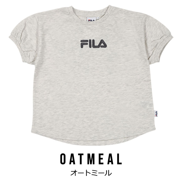 【セール】フィラ 半袖tシャツ キッズ 女の子 ジュニア 130cm 140cm 150cm 160cm FILA Tシャツ 半袖 トップス おしゃれ 春夏 女児 ガールズ 子供服 こども チャコール オートミール 3