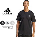 【セール】アディダス adidas 半袖Tシャツ メンズ S M L XL 2XL 3XL （2L 3L 4L相当）大きいサイズ Tシャツ 半袖 トップス カジュアル おしゃれ tシャツ スポーツ 運動会 文化祭 ブラック ホワイト グレー